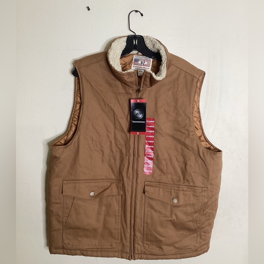 WP Weatherproof Men's Workwear Vest Harvest Tan British Khaki Sherpa